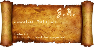 Zabolai Meliton névjegykártya